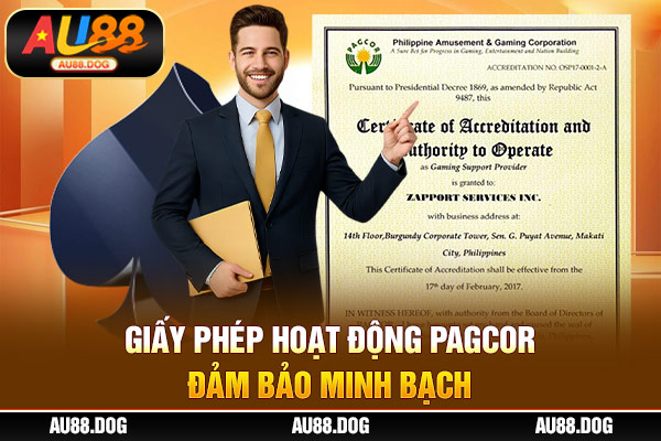 Giấy phép hoạt động PAGCOR đảm bảo minh bạch
